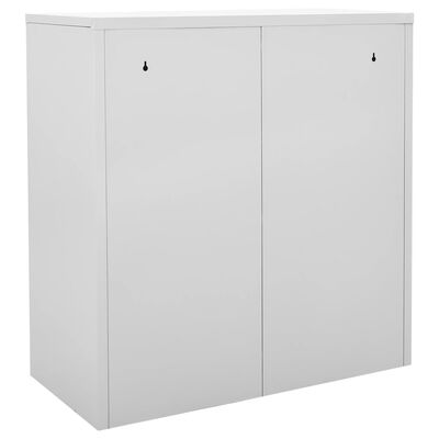 vidaXL Locker Cabinets 2 pcs Light Grey and Red 90x45x92.5 cm Steel
