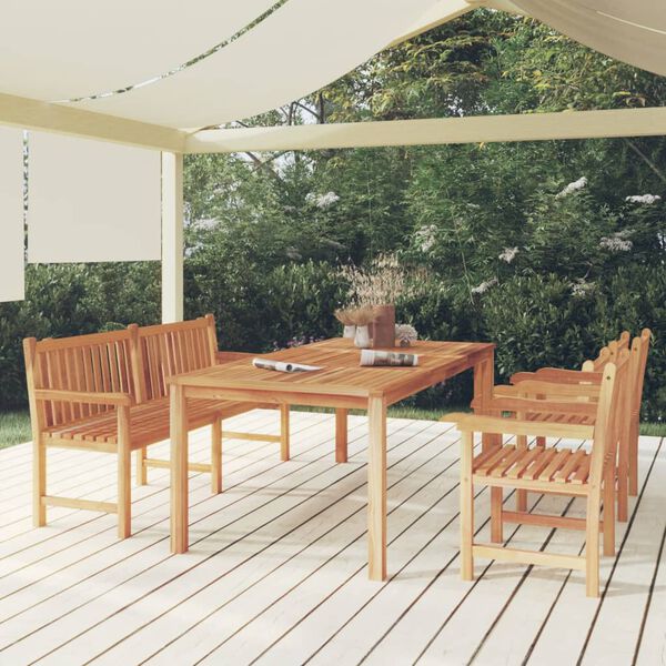 vidaXL 4 Piece Garden Dining Set Solid Wood Teak
