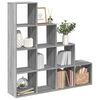 vidaXL Room Divider Bookcase 4-Tier Grey Sonoma 131,5x29x131,5 cm Engineered Wood