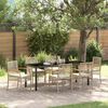 vidaXL Garden Dining Set 7 pcs Beige Poly Rattan