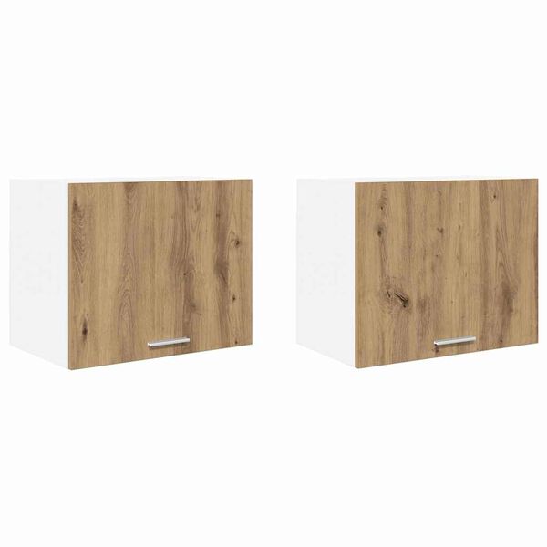 vidaXL Hanging Cabinet 2 pcs Artisan Oak and White 50 x 31 x 40 cm