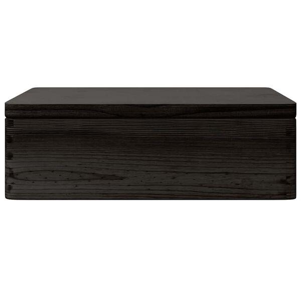 vidaXL Wooden Box with Lid and Handles Black 40x30x13cm Solid Wood Pine