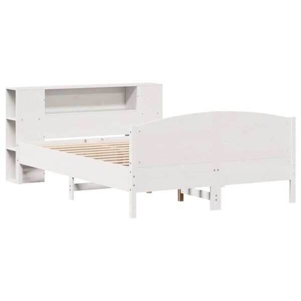 vidaXL Bookcase Bed without Mattress White 120x200cm Solid Wood Pine
