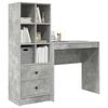 vidaXL Desk with Drawer 2 pcs Concrete Grey