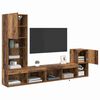 vidaXL TV Wall Units with LED Strip Lights Old Wood Engineered Wood