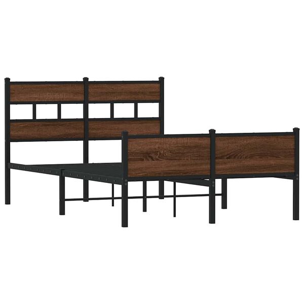 vidaXL Bed Frame without Mattress Brown Oak 120x200 cm Engineered Wood
