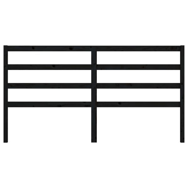 vidaXL Bed Headboard Black 206x4x100 cm Solid Wood Pine