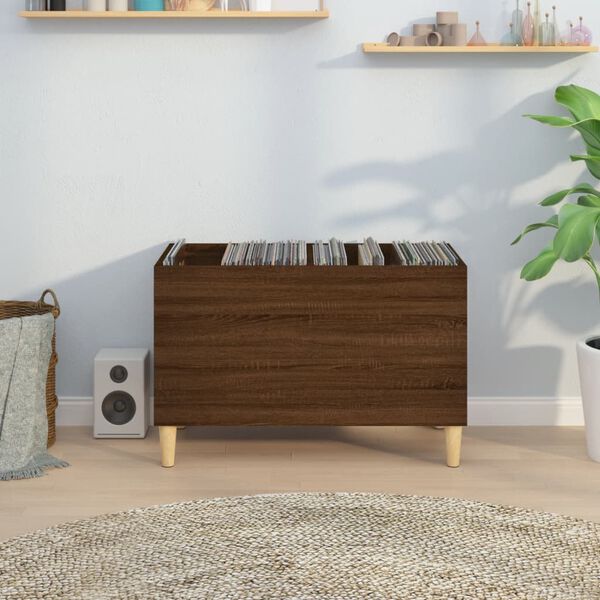vidaXL Record Cabinet Brown Oak 74.5x38x48 cm Engineered Wood