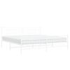 vidaXL Metal Bed Frame without Mattress with Footboard White 193x203cm