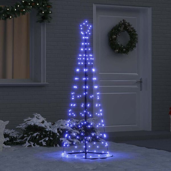 vidaXL LED Christmas Tree with 390 LEDs with Stand Blue 250 cm Iron