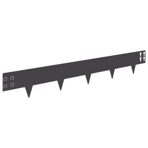 vidaXL Lawn Edging 30 pcs 100 x 15 cm Steel Black
