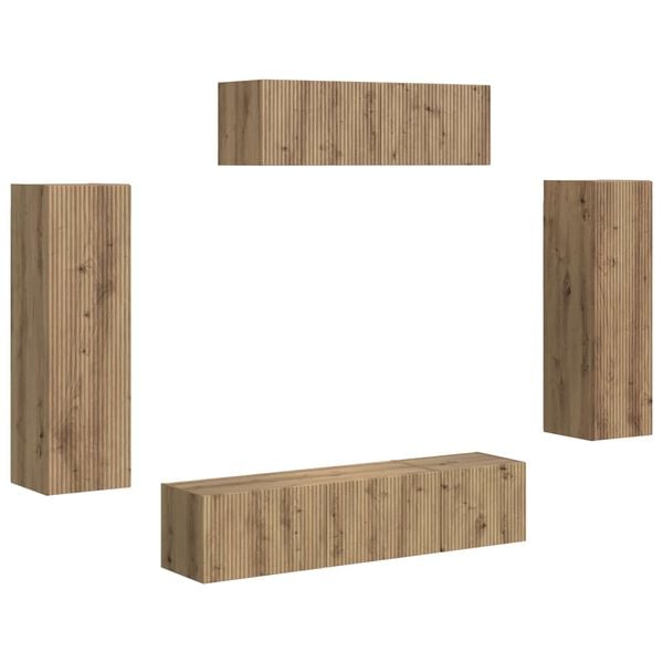 vidaXL TV Cabinet 5 pcs Artisan Oak