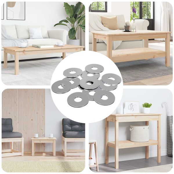 vidaXL Washers 9000 pcs Silver Iron