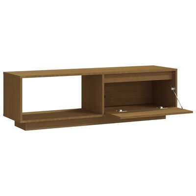 vidaXL TV Cabinet Honey Brown 110x30x33.5 cm Solid Pinewood