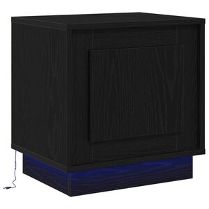 vidaXL Bedside Cabinet Black 44 x 34.5 x 45 cm Engineered Wood