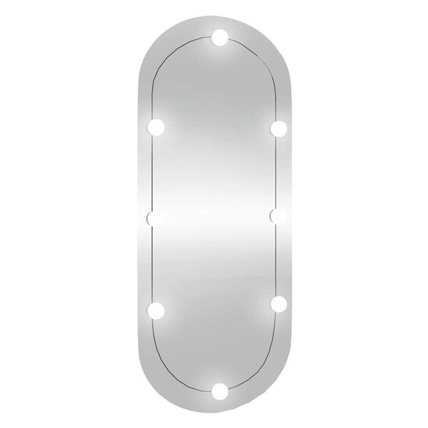 vidaXL Wall Mirror with LED Lights 25x60 cm Glass Oval