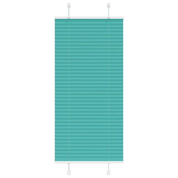 vidaXL Pleated Blind Petrol Green 65x100 cm Fabric Width 64.4 cm Polyester