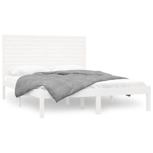 vidaXL Bed Frame without Mattress White 140x200 cm Solid Wood