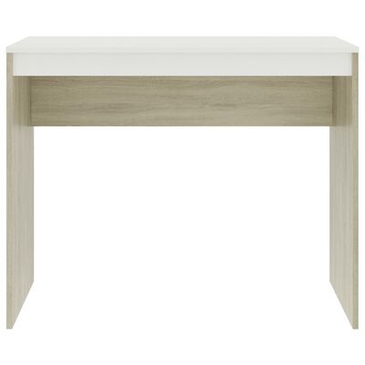 vidaXL Desk White and Sonoma Oak 90x40x72 cm Engineered Wood