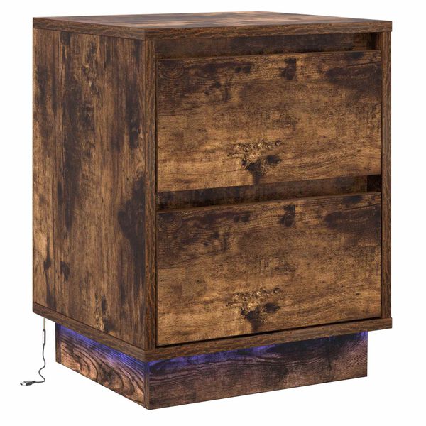 vidaXL Bedside Cabinet Smoked Oak 39 x 34.5 x 50 cm Engineered wood