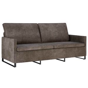 vidaXL 3 Seater Sofa Dark Grey 190 x 81 x 82 cm Faux Suede Fabric
