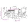 vidaXL 7 Piece Garden Dining Set Solid Wood Acacia and Textilene