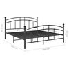 vidaXL Bed Frame without Mattress Black Metal 200x200 cm