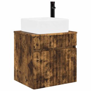 vidaXL Wall-mounted Sink Vanity Smoked Oak 49 x 41 x 63 cm