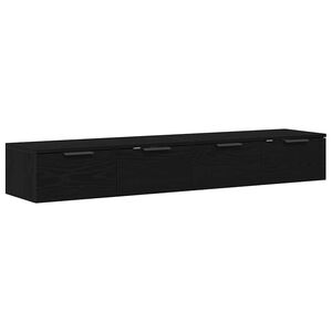vidaXL Wall-mounted Cabinet 2 pcs Black Oak 68 x 30 x 20 cm