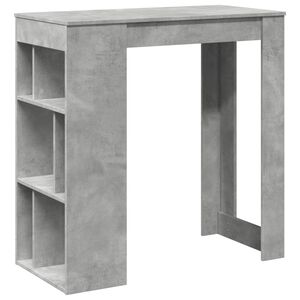 vidaXL Bar Table with Racks Concrete Grey 102x50x103.5 cm