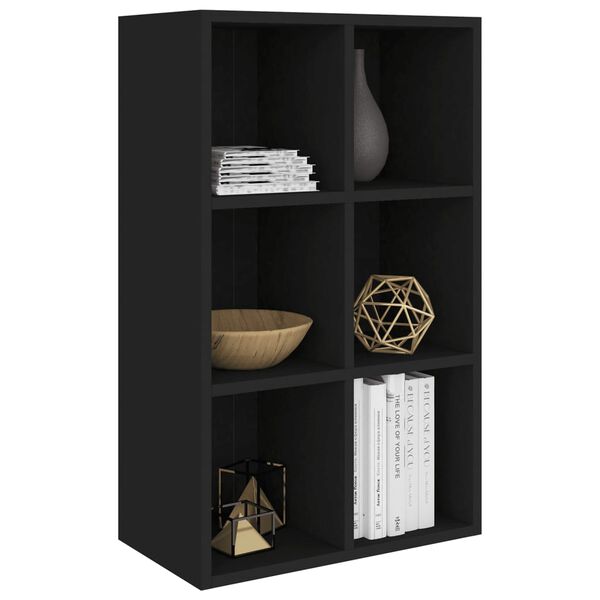 vidaXL Book Cabinet/Sideboard Black 66x30x98 cm Engineered Wood