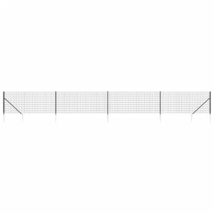 vidaXL Wire Mesh Fence with Spike Anchors Anthracite 0,8x10 m