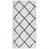 vidaXL Shaggy Rug PAMPLONA High Pile Modern Cream and Black 100x200 cm