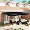 vidaXL Retractable Awning Black 500 x 350 cm Polyester and Steel