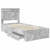 vidaXL Bed Frame Concrete Grey and Silver 75 x 190 cm Engineered Wood