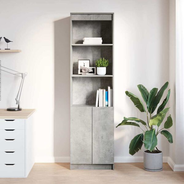 vidaXL Highboard Concrete Grey 50x35x180 cm Engineered Wood