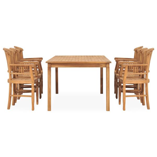 vidaXL 7 Piece Garden Dining Set Solid Teak Wood