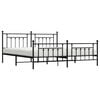 vidaXL Metal Bed Frame without Mattress with Footboard Black 200x200cm