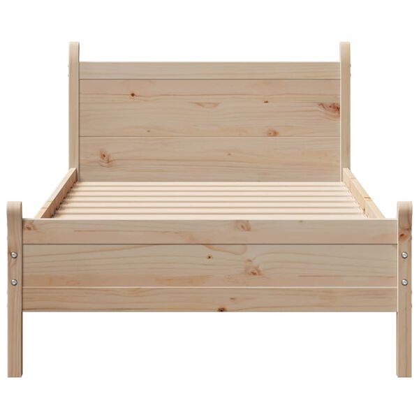 vidaXL Bed Frame without Mattress 75x190 cm Small Single Solid Wood Pine