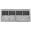 vidaXL Sideboard with LED Lights Concrete Grey 163x37x67 cm