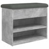 vidaXL Shoe Bench Concrete Grey 62x32x50 cm Engineered Wood