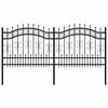 vidaXL Garden Fence KAMPEN with Spear Top Black 240x100 cm Steel