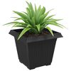 vidaXL Square Flower Pot 24 pcs Black 38 x 38 x 30 cm Plastic