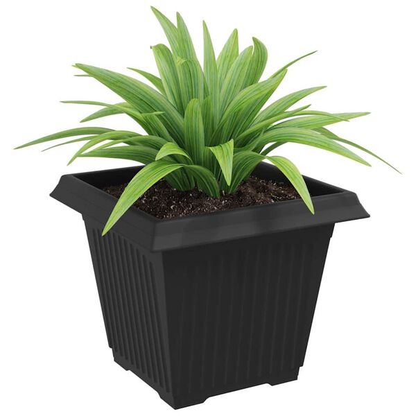 vidaXL Square Flower Pot 24 pcs Black 38 x 38 x 30 cm Plastic