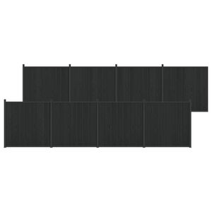 vidaXL Fence Panel 8 pcs WPC and Aluminium Black
