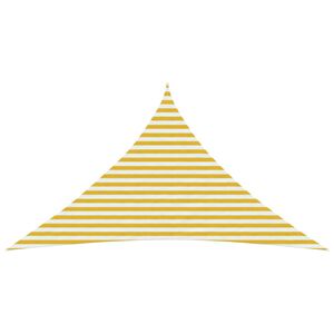vidaXL Sunshade Sail 4 x 4 x 5.8 m HDPE Triangular Yellow and White