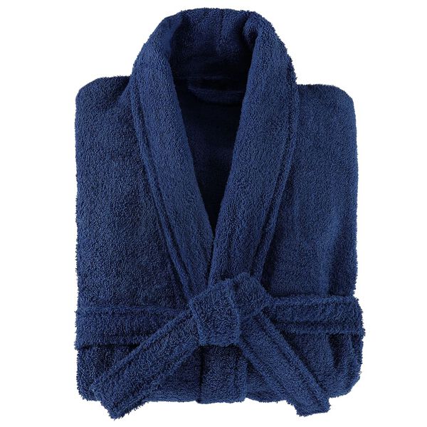 vidaXL Unisex Terry Bathrobe 100% Cotton Navy M