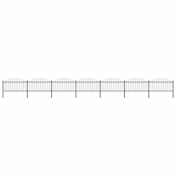 vidaXL Garden Fence with Spear Top Steel 1248x150 cm Black