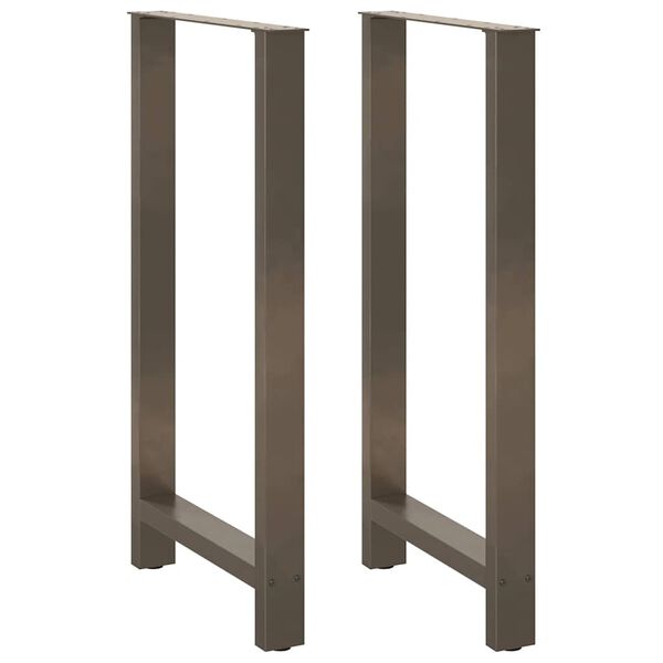 vidaXL Bar Table Legs Natural Steel 2 pcs 60x(110-111) cm Steel