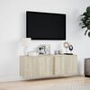 vidaXL TV Wall Cabinet with LED Lights Sonoma Oak 100x31x35 cm